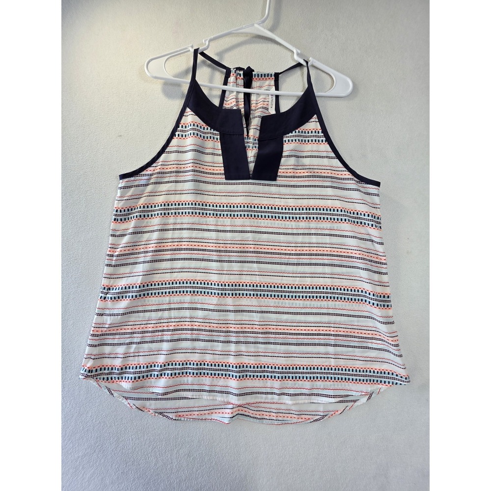 Athleta Women's XL Sleeveless Halter Tank Top Striped Tie Back Lightweight
